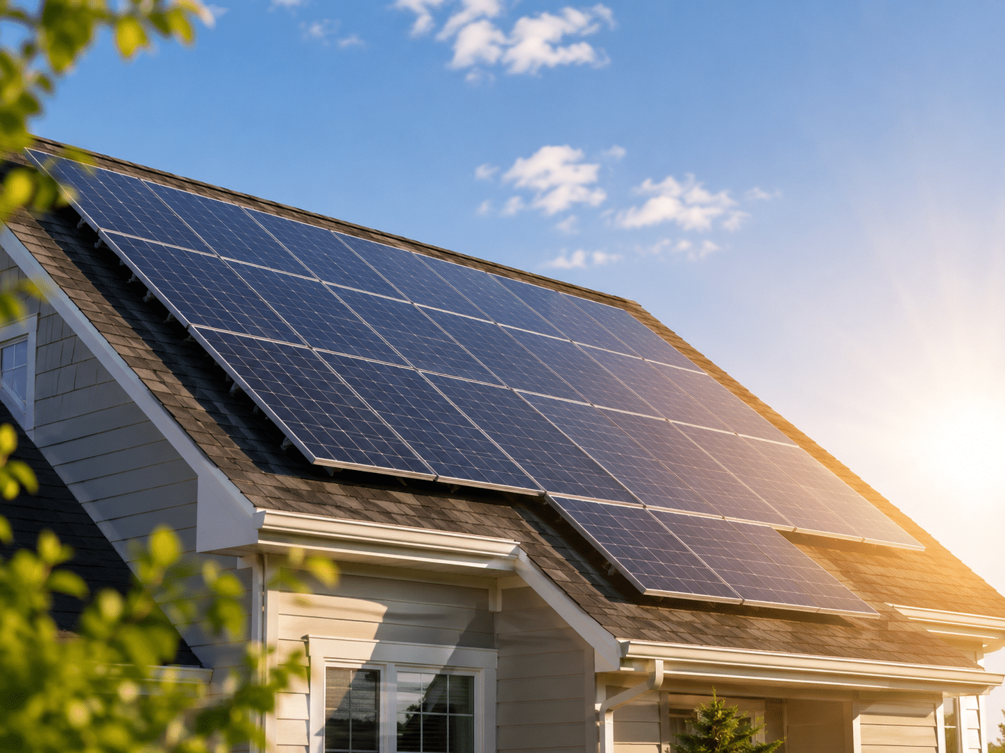 Solar panels installed on a residential home